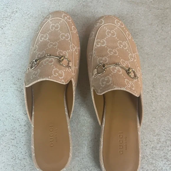 Gucci Princetown Beige Mules Summer Denim NIB - Picture 4 of 10